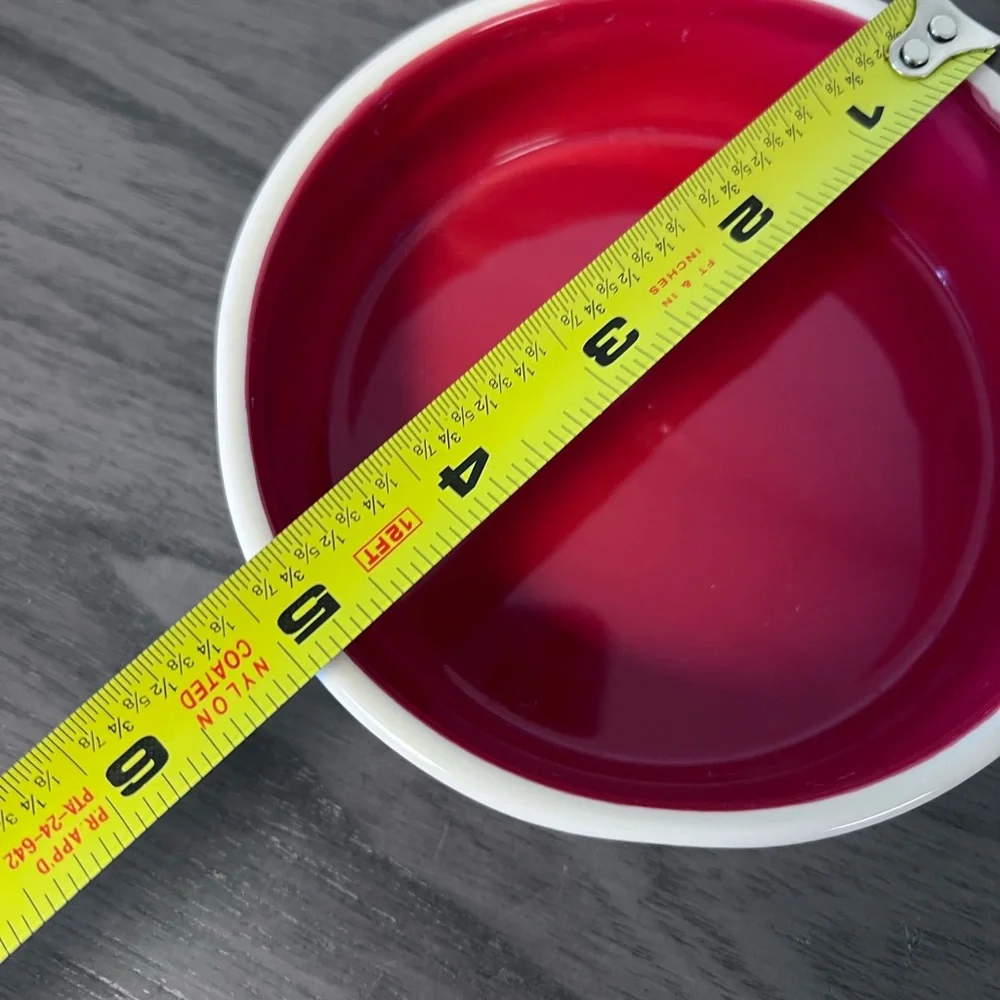 Rae Dunn Red and White Ceramic Bowl